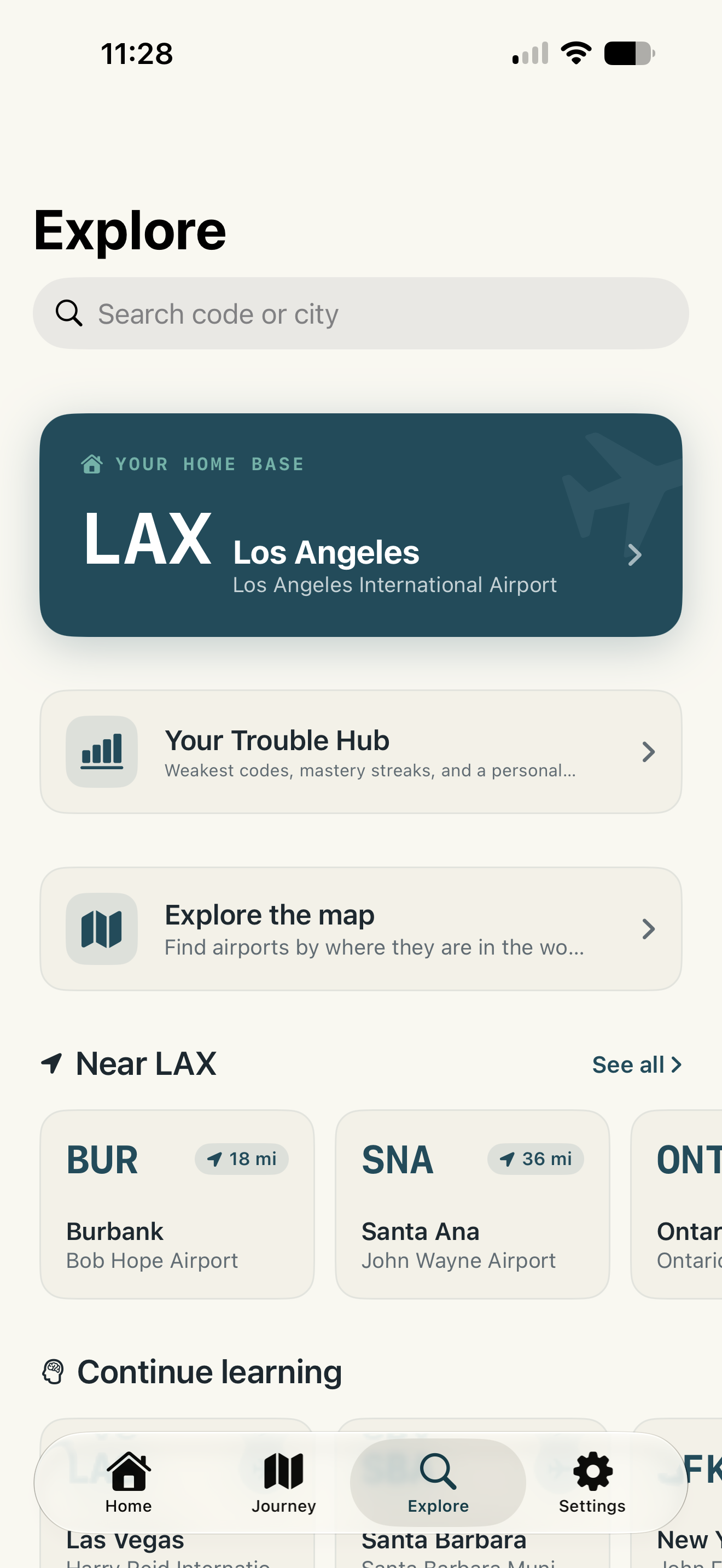 WingPath airport explorer showing a map of airports across your airline's network.